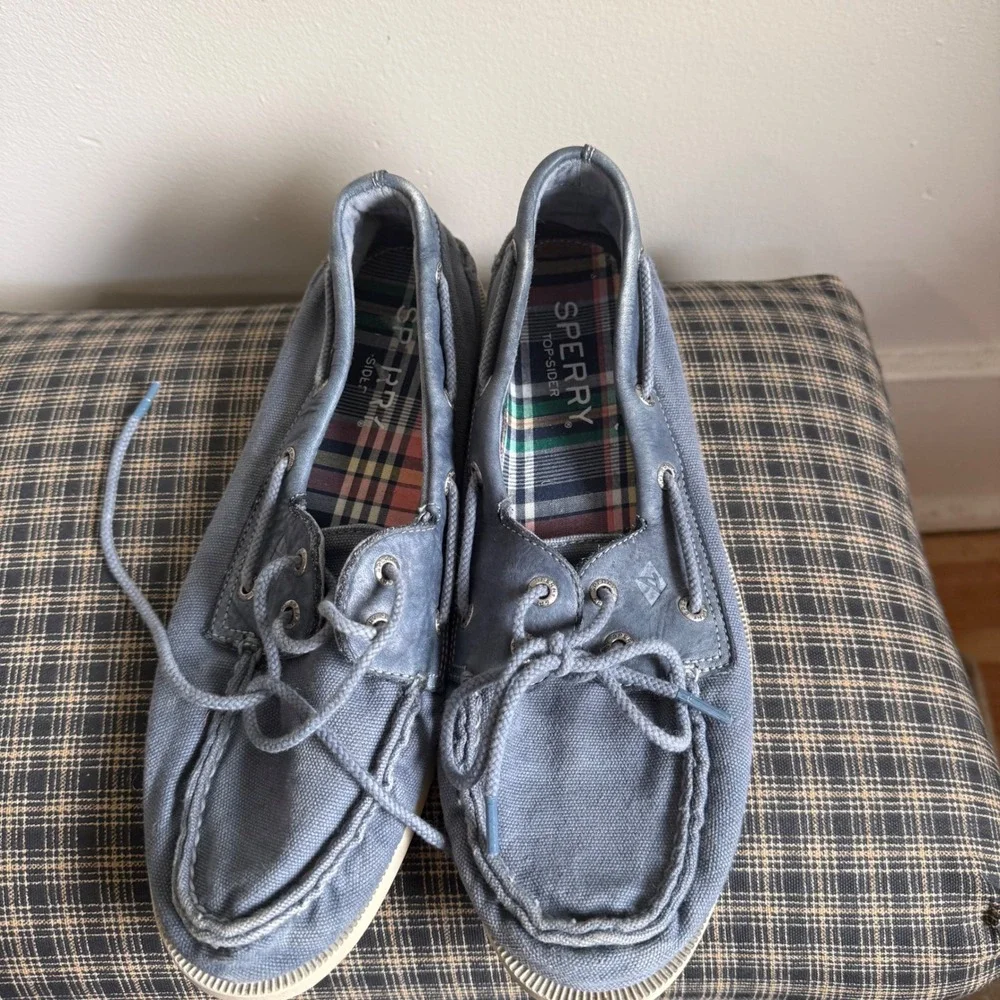 Sperry Top-Sider Authentic Original Canvas Boat Shoes Size 10 Blue